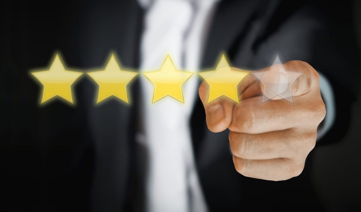 customer reviews with stars