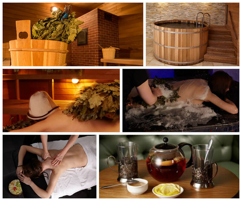 the russian banya sauna experience collage